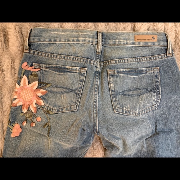 Vintage ABERCROMBIE & FITCH flare/low rise denim jeans size 2 - Picture 3 of 6